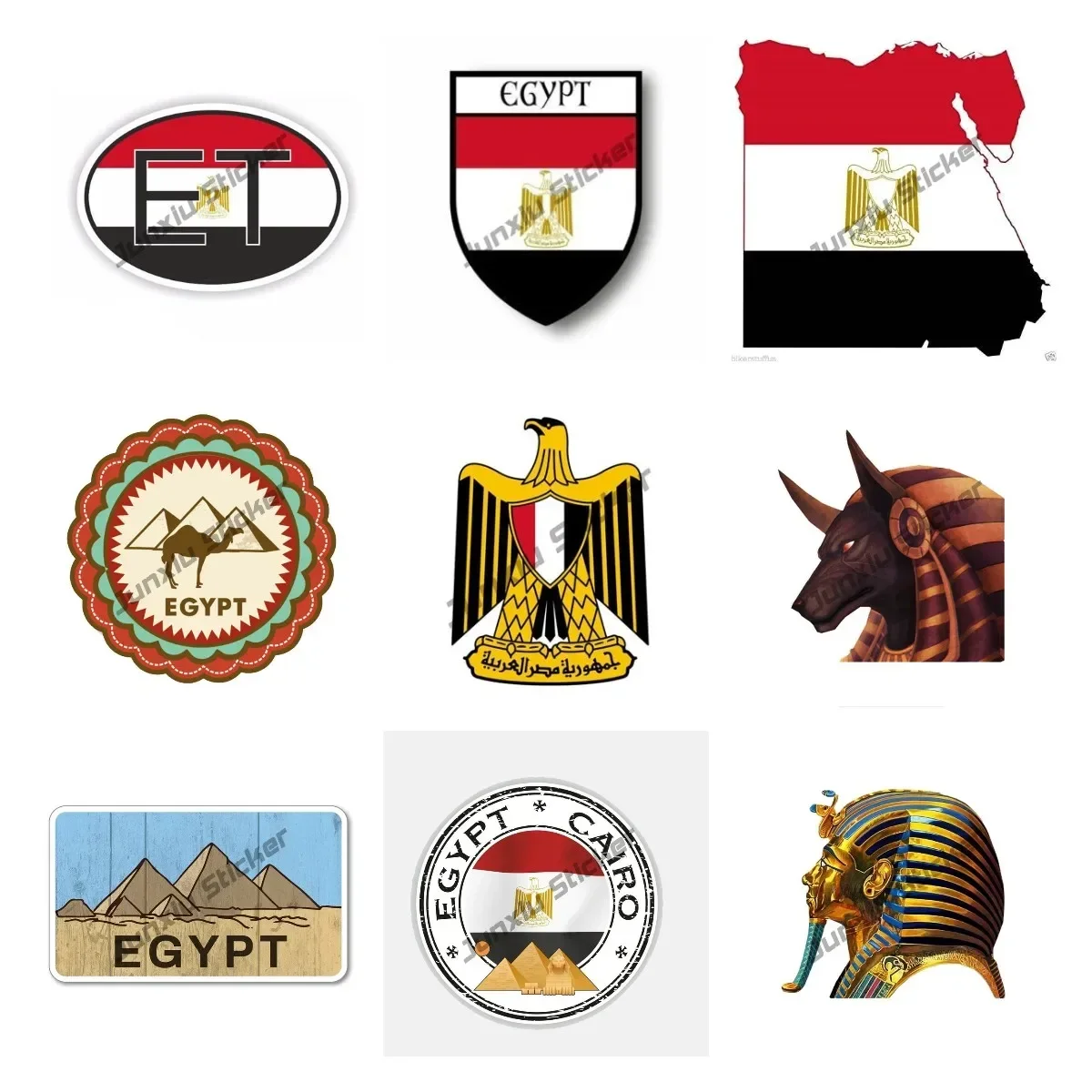 Car Accessories Egypt - Mısır Bayrağı çıkartma Mısır Seyahat Piramit