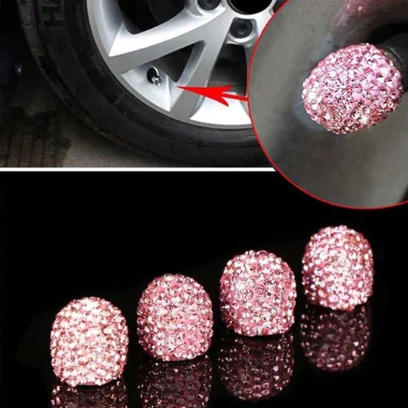 Steering Wheel Cover - 2/4 adet elmas araba lastiği valf